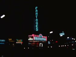 Hollywood Boulevard and Pantages Theater Stock Footage