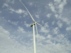 Wind turbine with clouds Stock Footage
