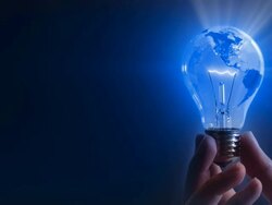 Spinning globe in light bulb (loopable) Stock Footage