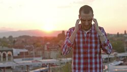 Young man changed the mood Stock Footage