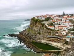 HD Timelapse: Azenhas do Mar village a, Sintra, Lisbon Portugal Stock Footage