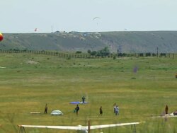 People landing on a Parachute Stock Footage