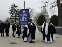 Nuns and Priests Pray for an End to Abortion Stock Footage