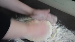 Kneading dough Stock Footage