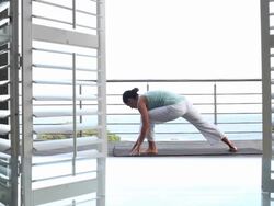 Warrior Pose Yoga Stock Footage