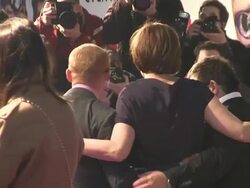 Simon Pegg, Sigourney Weaver, Nick Frost at the Paul World Premiere at London England. (Footage by WireImage Video/GettyImages) Stock Footage