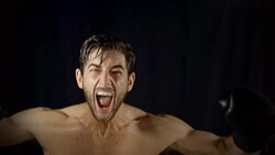 Athletic Male Boxing Slow-Motion Stock Footage
