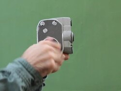 Old Fashioned Videographer Stock Footage