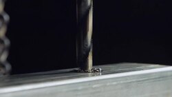 Drill Press in Metal Workshop Stock Footage