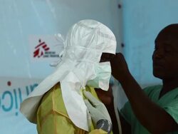 Ebola Case Management Facility ELWA 3 In Monrovia Stock Footage