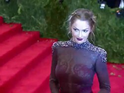 Minka Kelly at "PUNK: Chaos To Couture" Costume Institute Gala Stock Footage