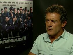 INTERVIEW - Antonio Banderas on his career, how the franchise is growing at 'The Expendables 3' Interviews Stock Footage