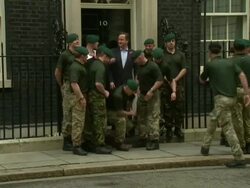 David Cameron meets Royal Marines at Number 10 Downing Street News Clip
