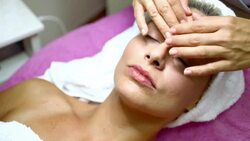 Facial massage. Stock Footage