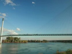 Timelapse of John Kerry Pedestrian Bridge over Missouri River Stock Footage