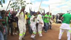 CLEAN : South African miners in mass strike for wa News Clip