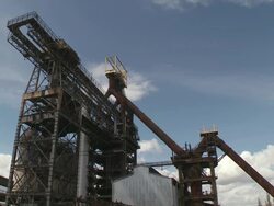 MS Shot of Old steelworks / Uckange, Lorraine, France Stock Footage