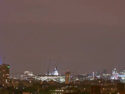 WS ZO T/L Shard opening ceremony laser light show London including St Paul's Cathedral and Tower Bridge / London, United Kingdom Stock Footage