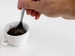 Man Put Sugar and Drink a Real Italian Coffee Stock Footage