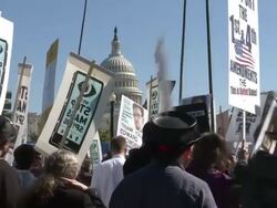 Protesters March Against NSA Spying, for Snowden Stock Footage