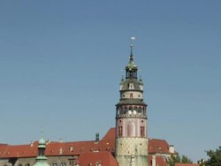 Pull Back Shot  Cesky Krumlov Castle Cesky Krumlov Bohemia Czech Republic Stock Footage