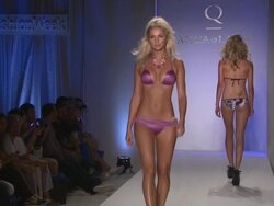 Models walk the runway during the Aqua Di Lara swimwear 2012 show  Stock Footage
