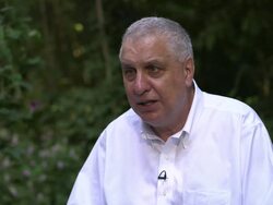 INTERVIEW - Errol Morris on if there was a deal made with Donald Rumsfeld in order for him to appear in the film at 'An Unknown Known' Interview in Venice, Italy, on 9/5/13. (Getty Images Entertainment Video) Stock Footage