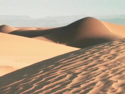 MS PAN View of sand dunes mountains / M'hamid, Zagora, Morocco  Stock Footage