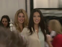 Adriana Lima and Doutzen Kroes Unveil the New Vintage Victoria Collection Stock Footage
