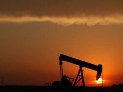 Oil Industry and Sunset Stock Footage