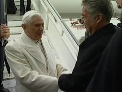 Pope Benedict arrives at Vienna airport News Clip