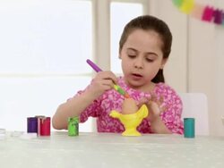 Girl painting easter egg Stock Footage