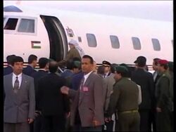 GAZA: ARAFAT LEAVES VIA NEW AIRPORT News Clip
