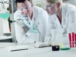Chemists at Work In A Laboratory. Stock Footage