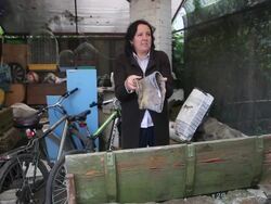 War Devastation in Eastern Ukraine - Semyonovka - exploded ordinance - mortar Stock Footage