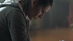 Female boxer wrapping hand with tape Stock Footage