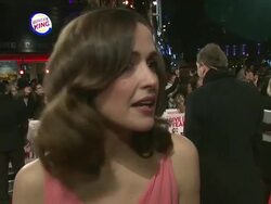 INTERVIEW - Rose Byrne on the premiere, on the good buzz about the film, on great comedies, and on Rafe Spall at 'I Give It A Year' European Premiere in London, England, UK, on 1/24/13. Stock Footage