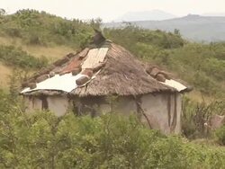 Typical african house, poverty Stock Footage