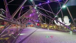 Double Helix Bridge, Singapore. Stock Footage
