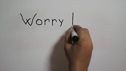 Hand writing a 'Worry less smile more' message on a white board using a black marker Stock Footage