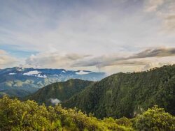Sunset Over Mountain with Rain Forest Stock Footage
