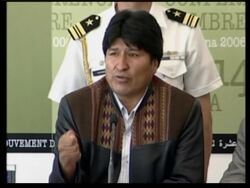 President comments on effects of gas nationalisation, relations with Chile News Clip