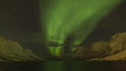 Aurora Borealis, Northern Lights, Troms region, Norway Stock Footage