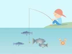 Boy fishing HD Stock Footage