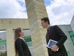 Business man uses a tablet. Stock Footage