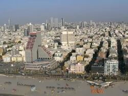 Aerial coastline, Tel aviv, Israel Stock Footage