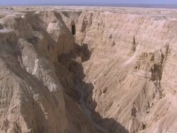 Aerial canyon in the Negev Desert, Negev, Israel Stock Footage