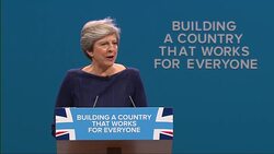 Theresa May making her keynote speech at the Conservative party conference News Clip