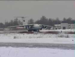 Flight of the Russian cargo plane Stock Footage