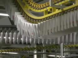 MS ZI Conveyor belts at newspaper print office / Frankfurt, Hesse, Germany Stock Footage